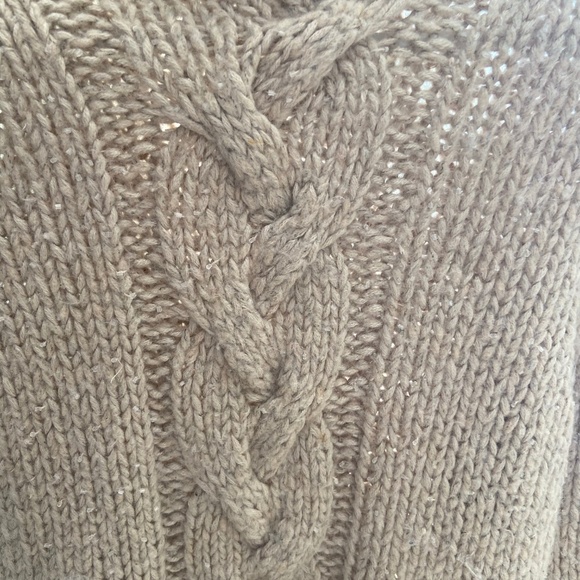 ANNE KLEIN Tan Khaki Crystal Cable Sweater - Picture 3 of 6